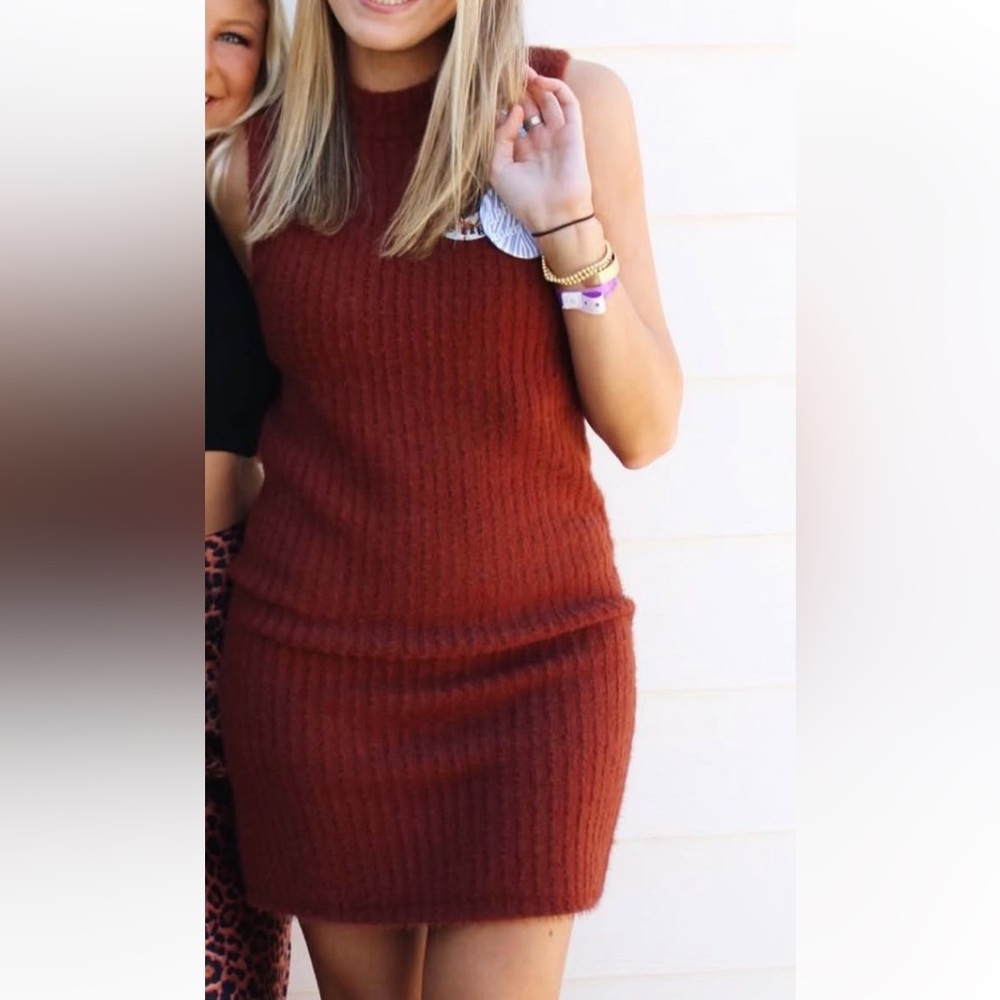 Burnt Orange Sweater Dress